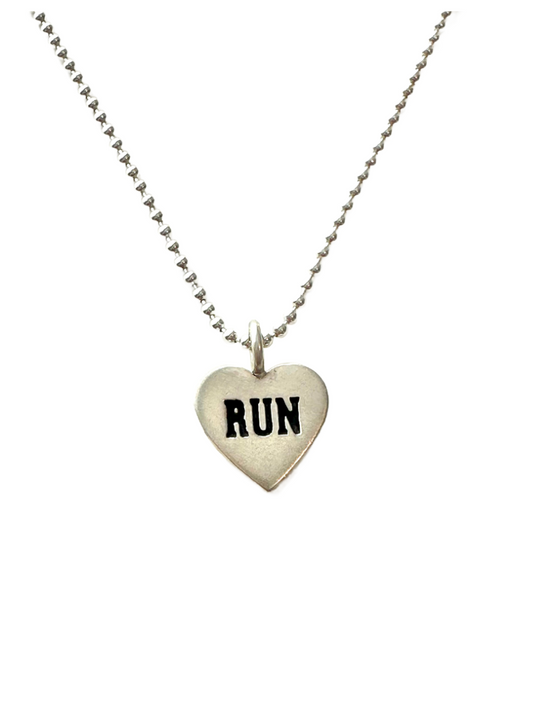 Run With Your Heart Necklace - Sterling Silver
